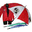 Paraplu Berner 03 - Wit/Rood - Ronde afbeelding