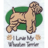 Borduurapplicatie Irish Soft Coated Wheaten Terrier EL001 - rechts kijkend