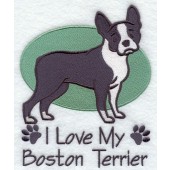 Borduurapplicatie Boston Terrier EL001 - rechts kijkend